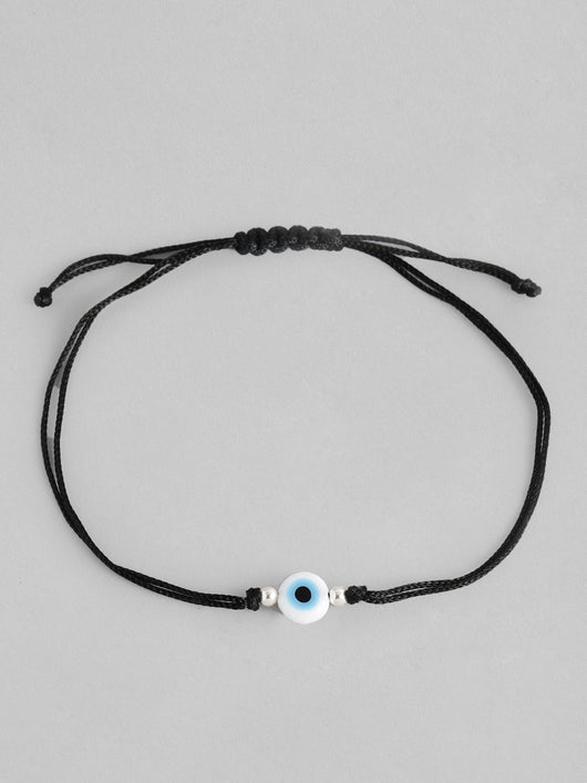 Black Thread with Evil Eye & Beads 925 Silver Anklet - Valentine's Gift –  Zavya